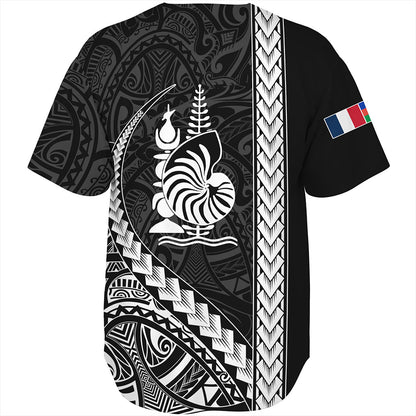 New Caledonia Baseball Shirt Tribal Melanesian Coat Of Arms
