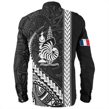 New Caledonia Long Sleeve Shirt Tribal Melanesian Coat Of Arms