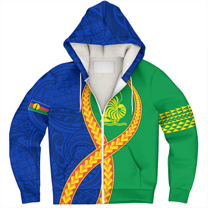 New Caledonia Sherpa Hoodie Tribal Polynesian In My Heart