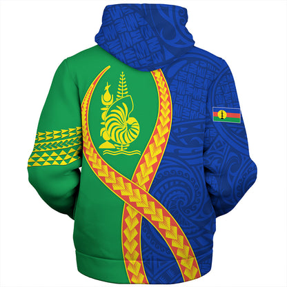 New Caledonia Sherpa Hoodie Tribal Polynesian In My Heart
