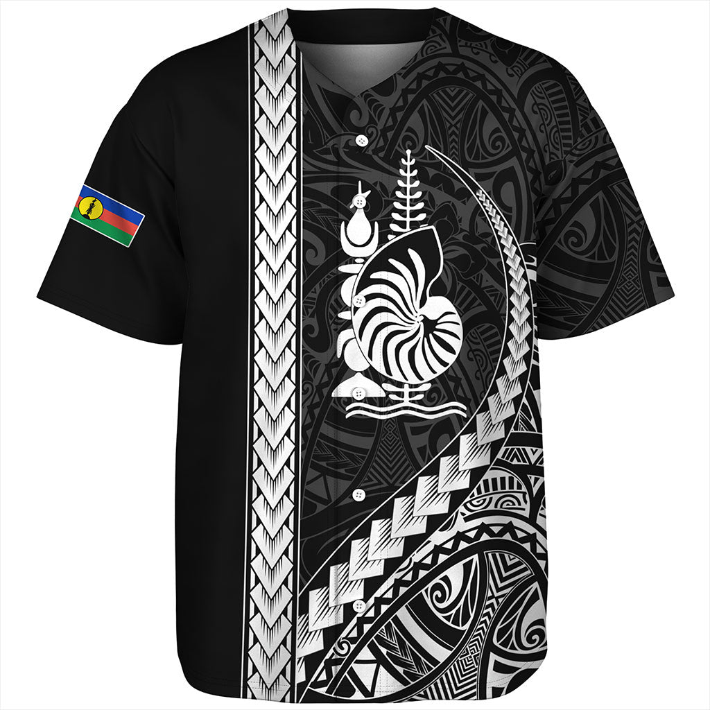 New Caledonia Baseball Shirt Tribal Melanesian Coat Of Arms