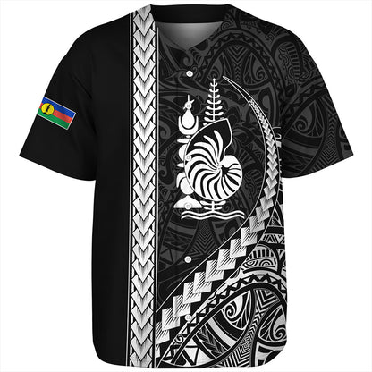New Caledonia Baseball Shirt Tribal Melanesian Coat Of Arms