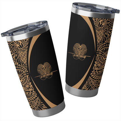 Papua New Guinea Tumbler Lauhala Circle Style Gold