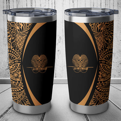 Papua New Guinea Tumbler Lauhala Circle Style Gold