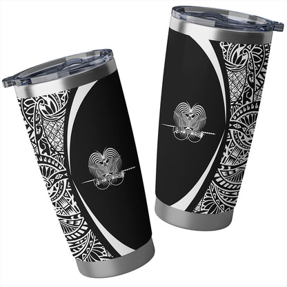 Papua New Guinea Tumbler Lauhala Circle Style White