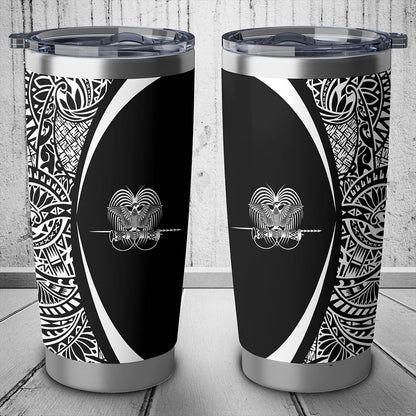 Papua New Guinea Tumbler Lauhala Circle Style White
