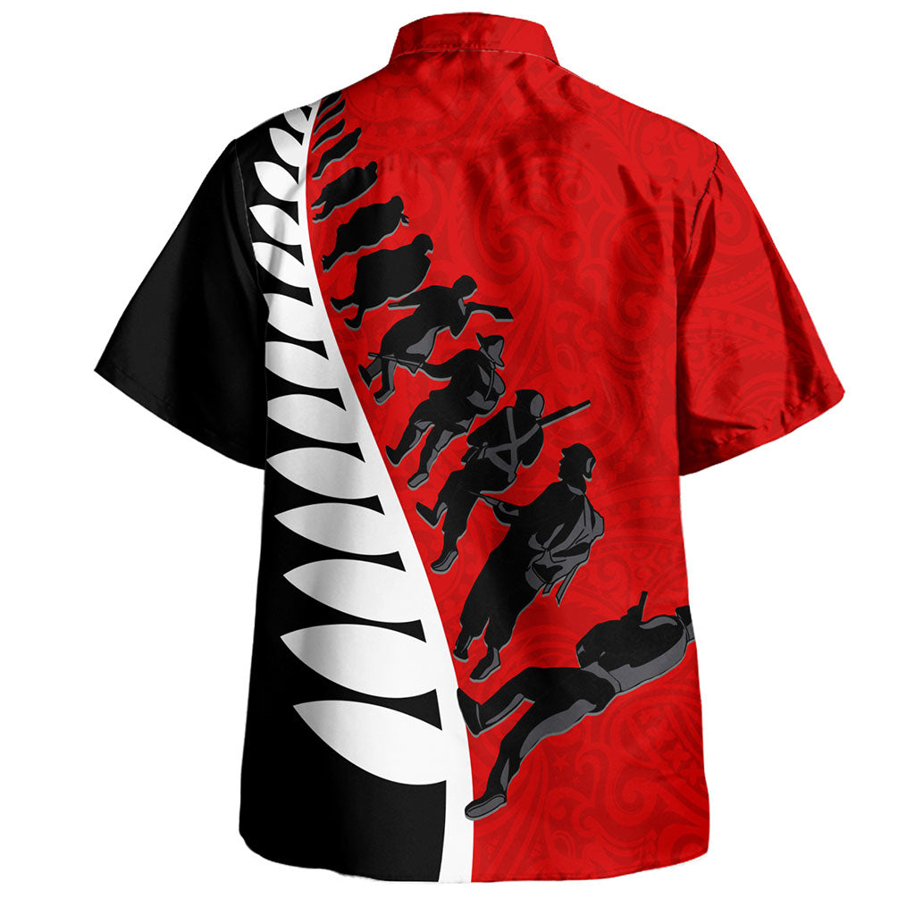 New Zealand Hawaiian Shirt Tino Rangatiratanga Anzac Day Lets We Forget