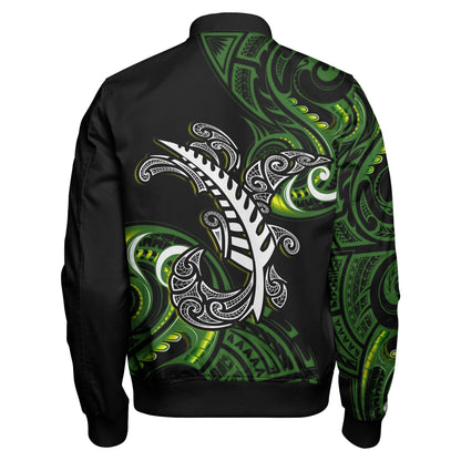 New Zealand Bomber Jacket - Aotearoa Silver Fern Maori Patterns