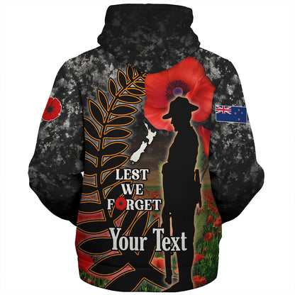 New Zealand Sherpa Hoodie Custom Anzac Day Lest We Forget Silver Fern