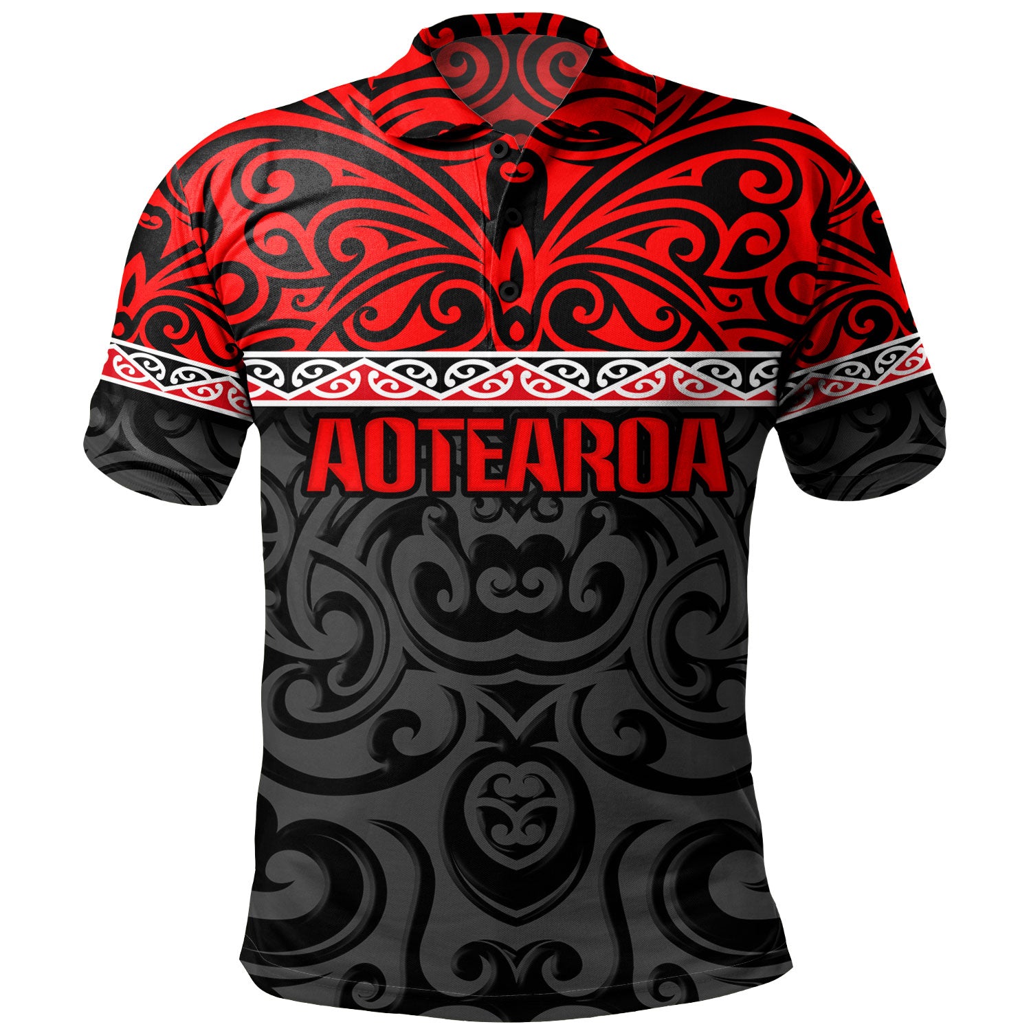 New Zealand Custom Personalised Polo Shirt Aotearoa Kowhaiwhai Patterns