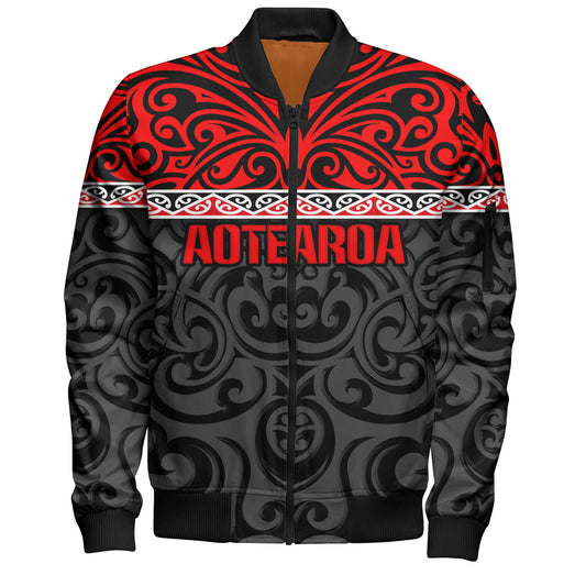 New Zealand Custom Personalised Bomber Jacket Aotearoa Kowhaiwhai Patterns