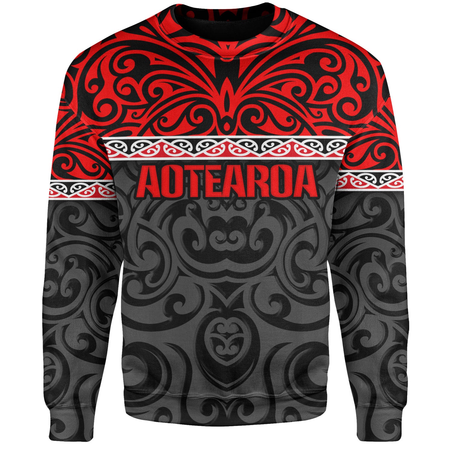 New Zealand Custom Personalised Sweatshirt Aotearoa Kowhaiwhai Patterns