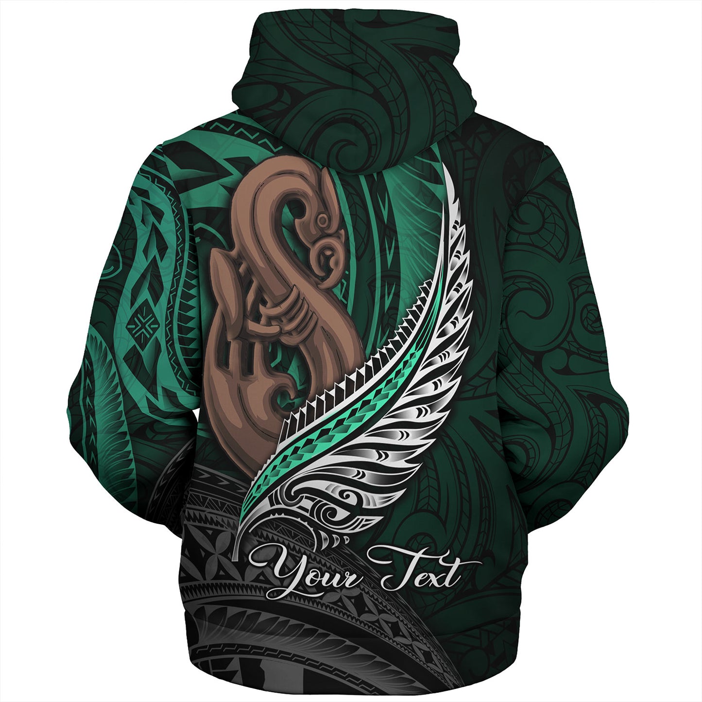 New Zealand Custom Personalised Sherpa Hoodie Aotearoa Manaia Maori Patterns