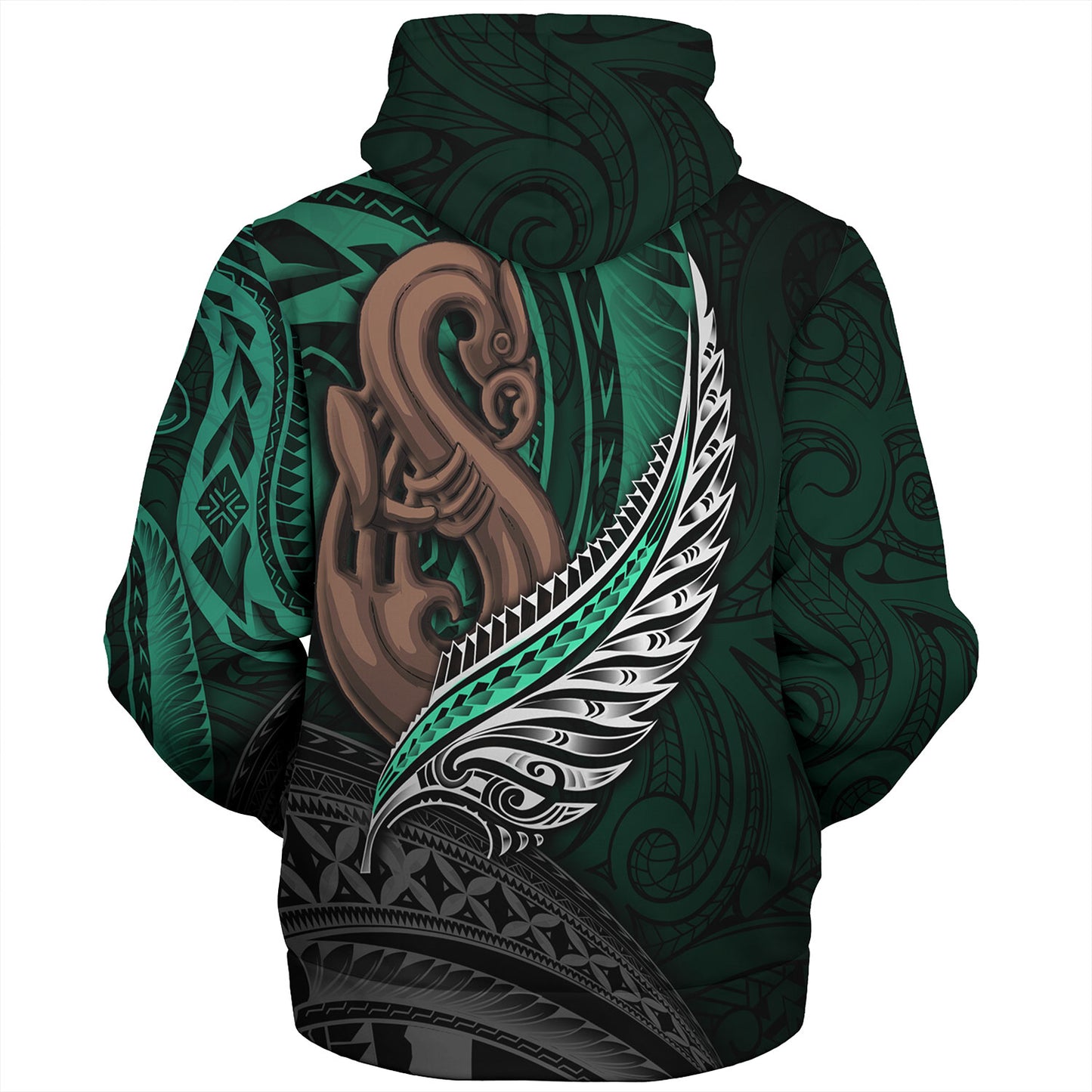 New Zealand Custom Personalised Sherpa Hoodie Aotearoa Manaia Maori Patterns