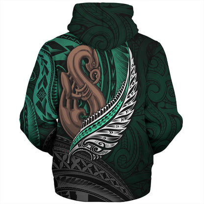 New Zealand Custom Personalised Sherpa Hoodie Aotearoa Manaia Maori Patterns