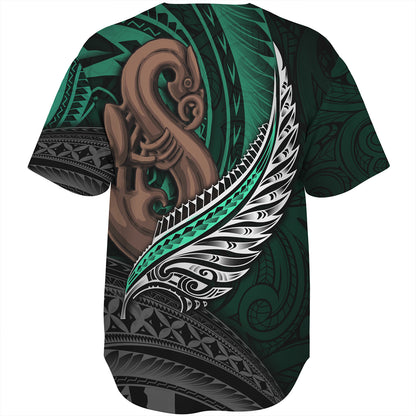New Zealand Custom Personalised Baseball Shirt Aotearoa Manaia Maori Patterns