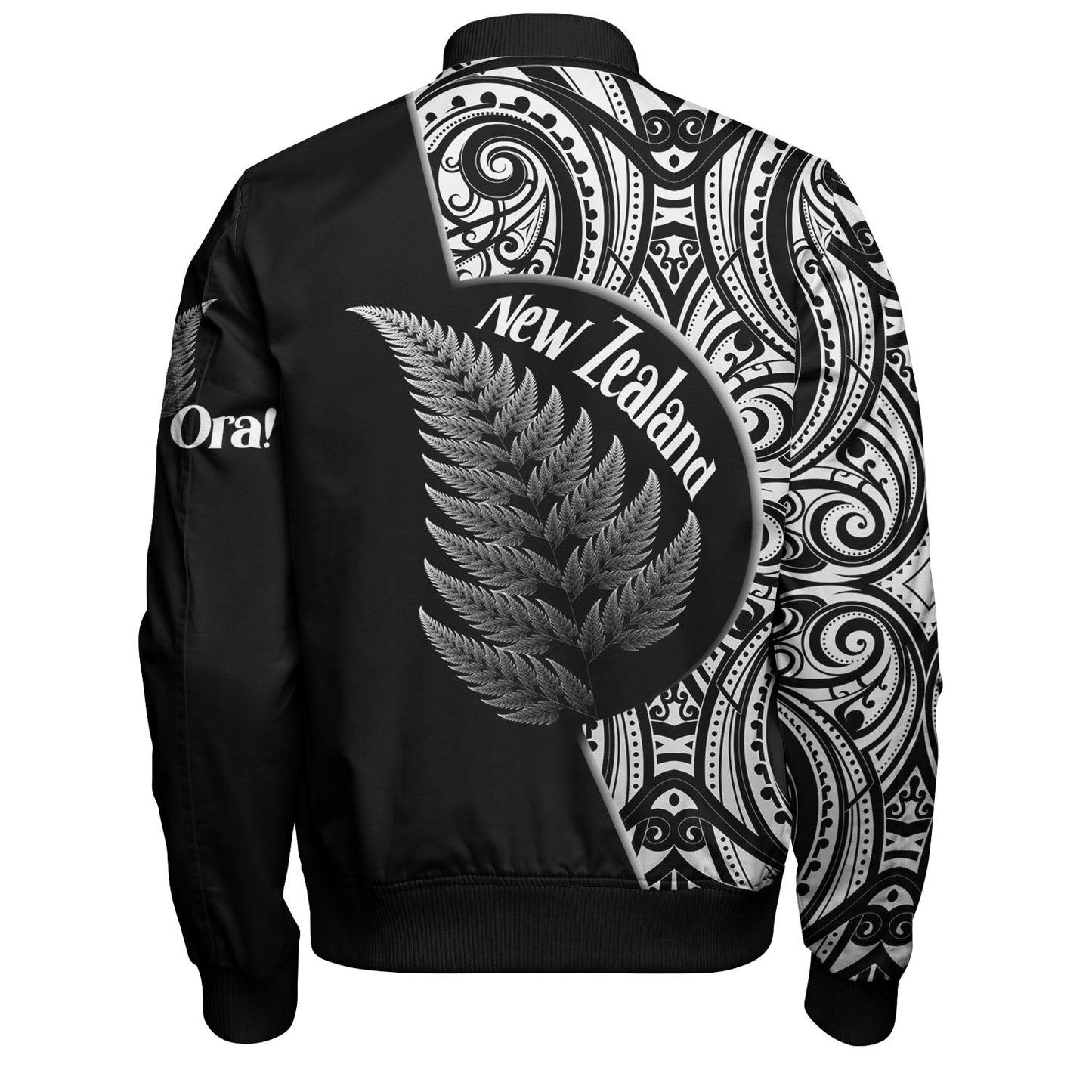 New Zealand Custom Personalised Bomber Jacket Kia Ora Silver Ferns Style