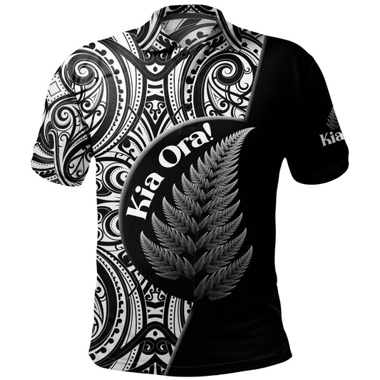 New Zealand Custom Personalised Polo Shirt Kia Ora Silver Ferns Style