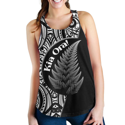 New Zealand Custom Personalised Women Tank Kia Ora Silver Ferns Style