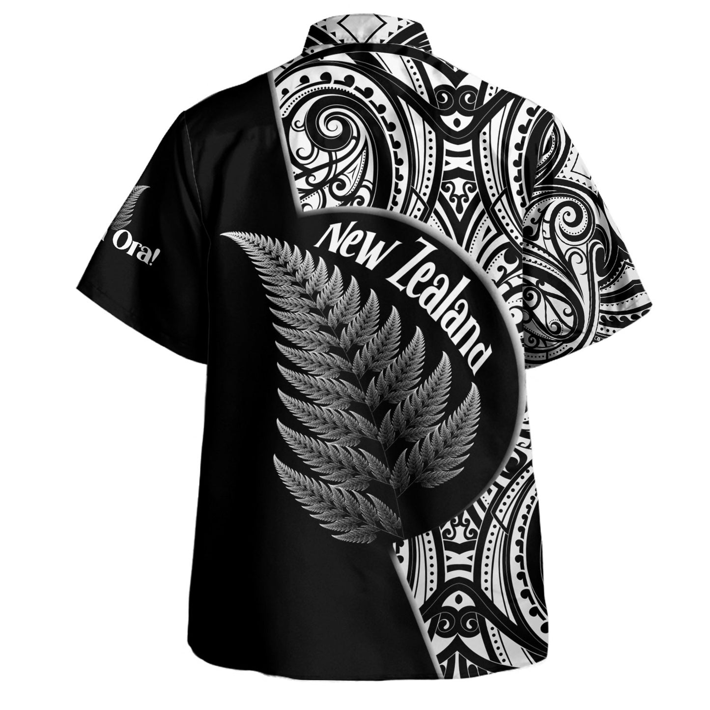 New Zealand Custom Personalised Hawaiian Shirt Kia Ora Silver Ferns Style