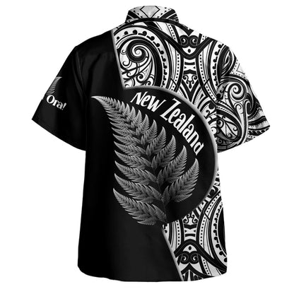 New Zealand Custom Personalised Hawaiian Shirt Kia Ora Silver Ferns Style