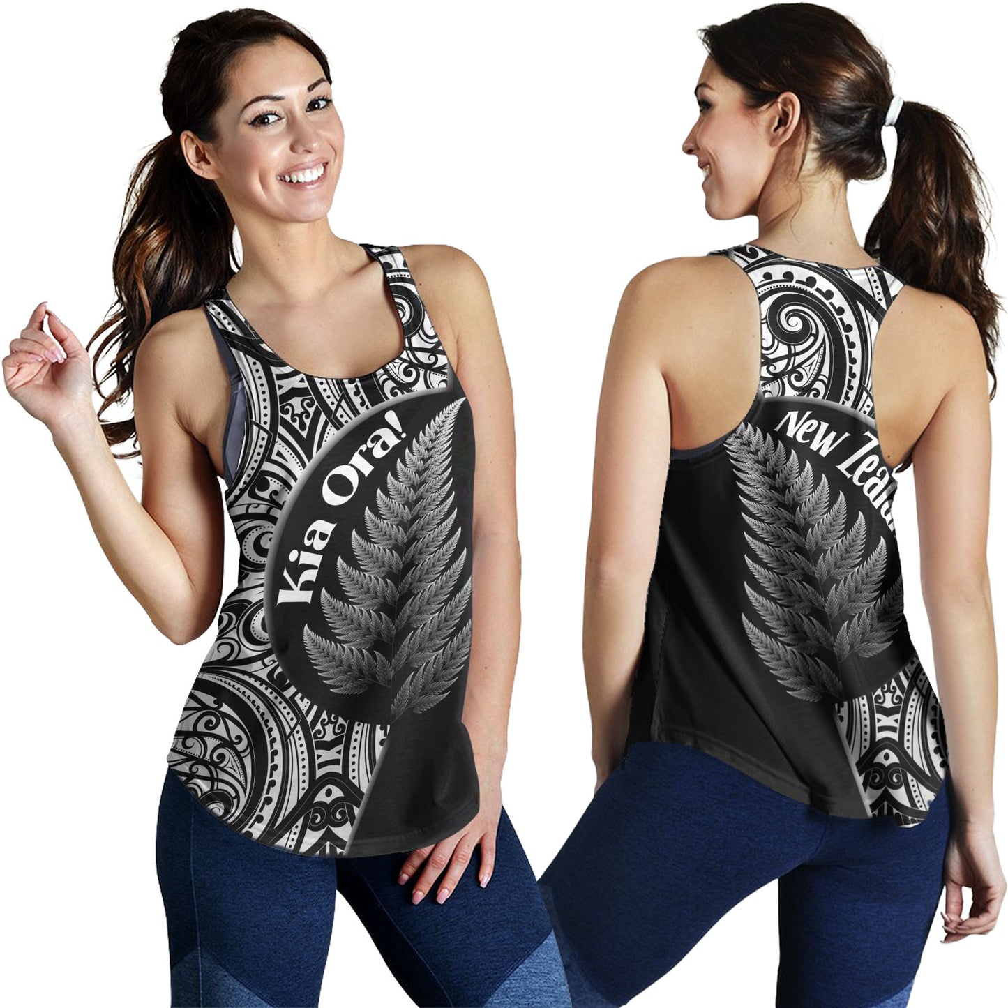 New Zealand Custom Personalised Women Tank Kia Ora Silver Ferns Style