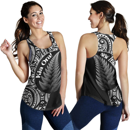 New Zealand Custom Personalised Women Tank Kia Ora Silver Ferns Style