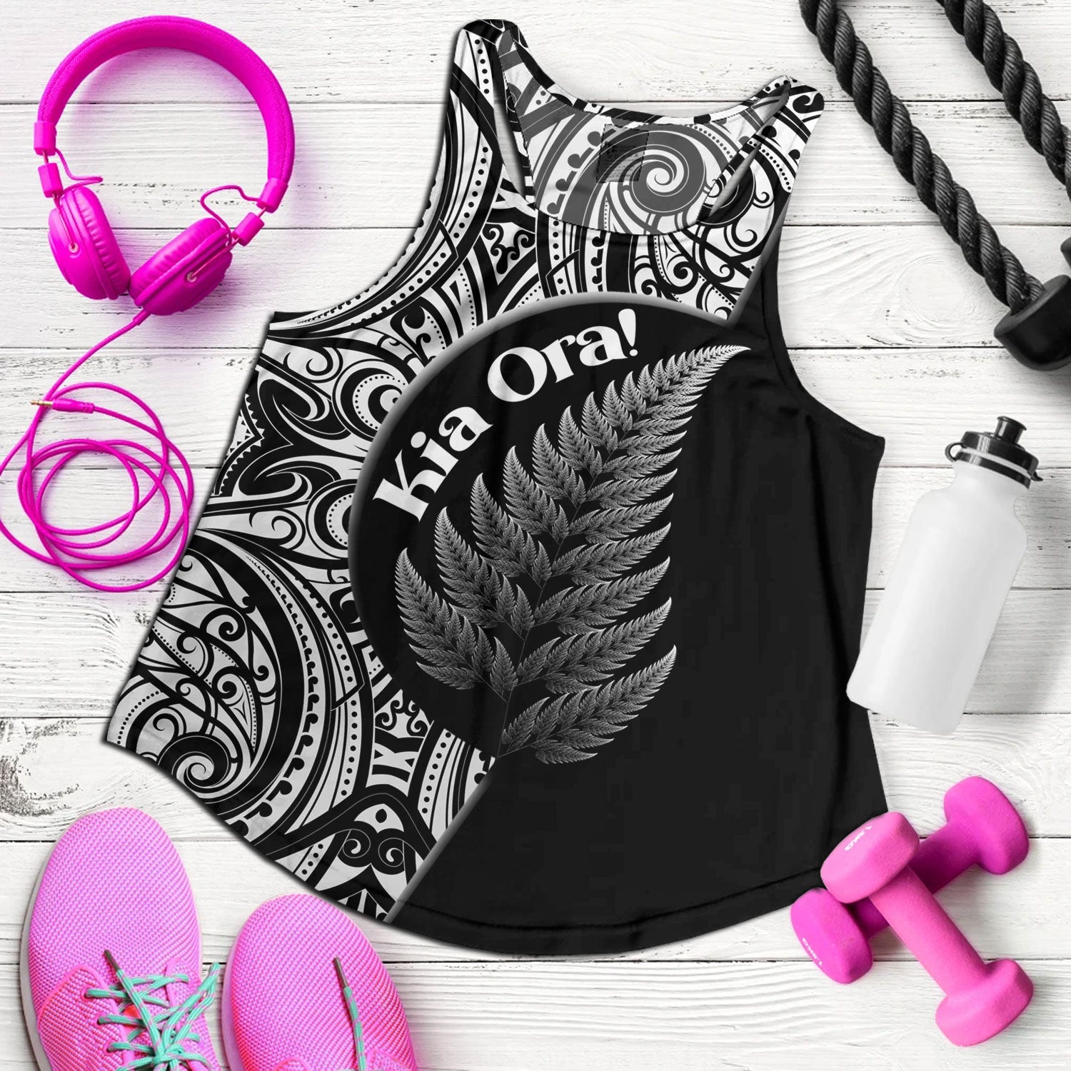 New Zealand Custom Personalised Women Tank Kia Ora Silver Ferns Style