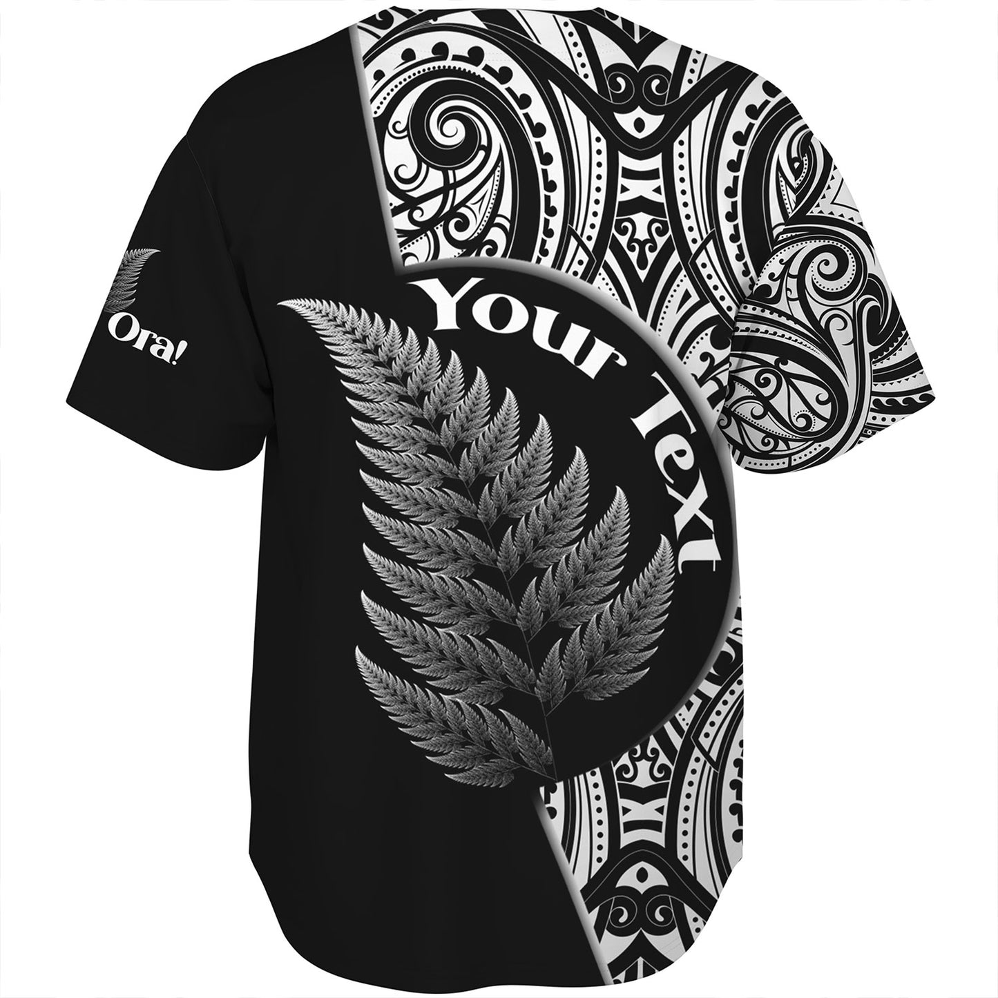 New Zealand Custom Personalised Baseball Shirt Kia Ora Silver Ferns Style