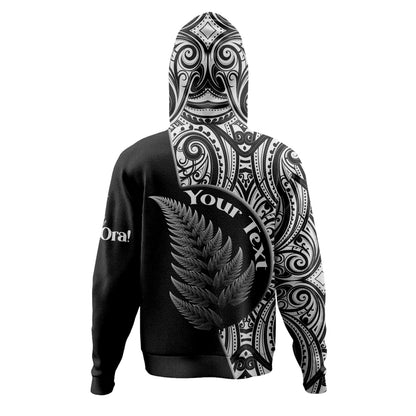 New Zealand Custom Personalised Hoodie Kia Ora Silver Ferns Style