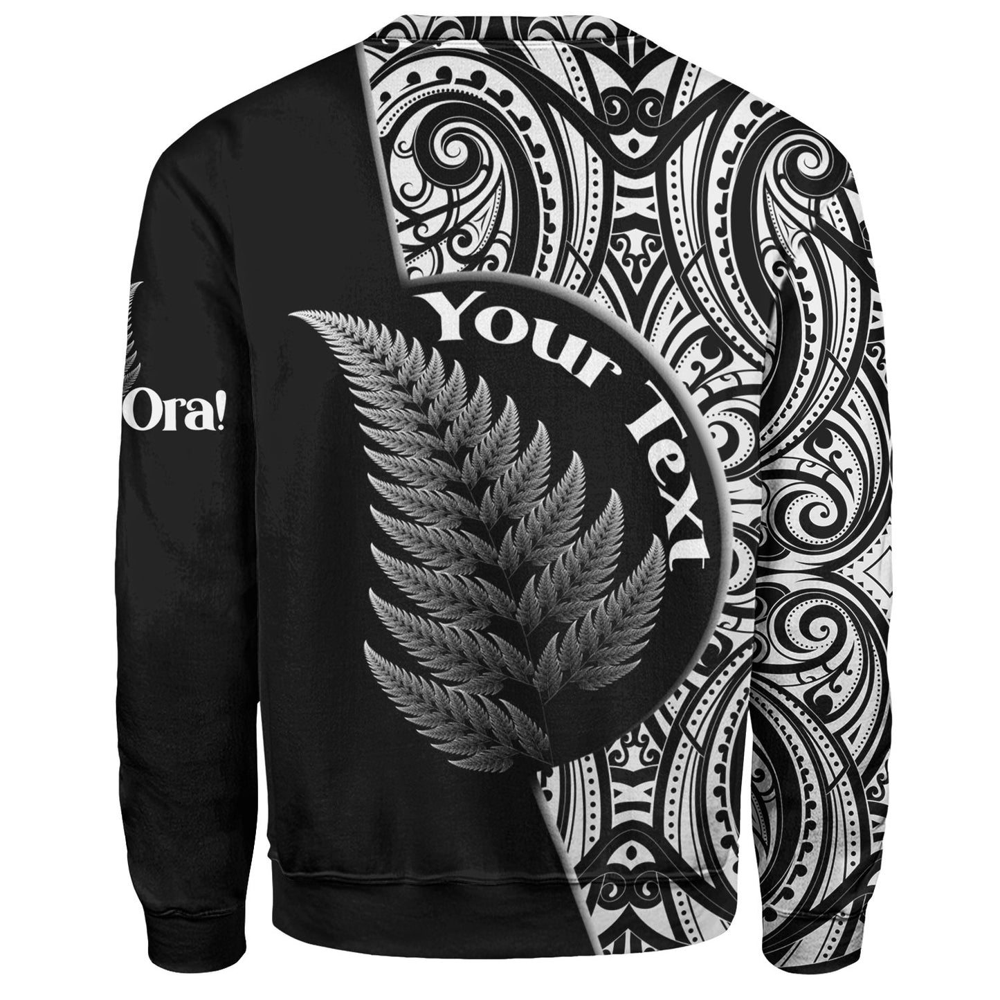 New Zealand Custom Personalised Sweatshirt Kia Ora Silver Ferns Style