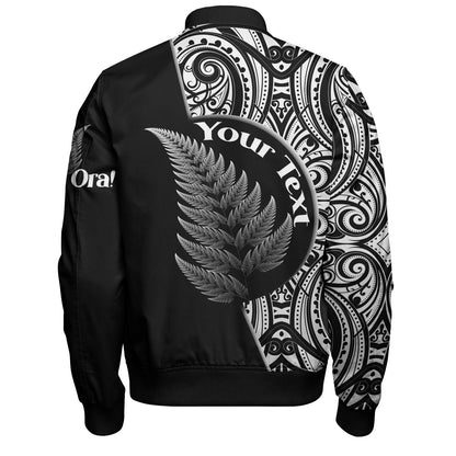 New Zealand Custom Personalised Bomber Jacket Kia Ora Silver Ferns Style