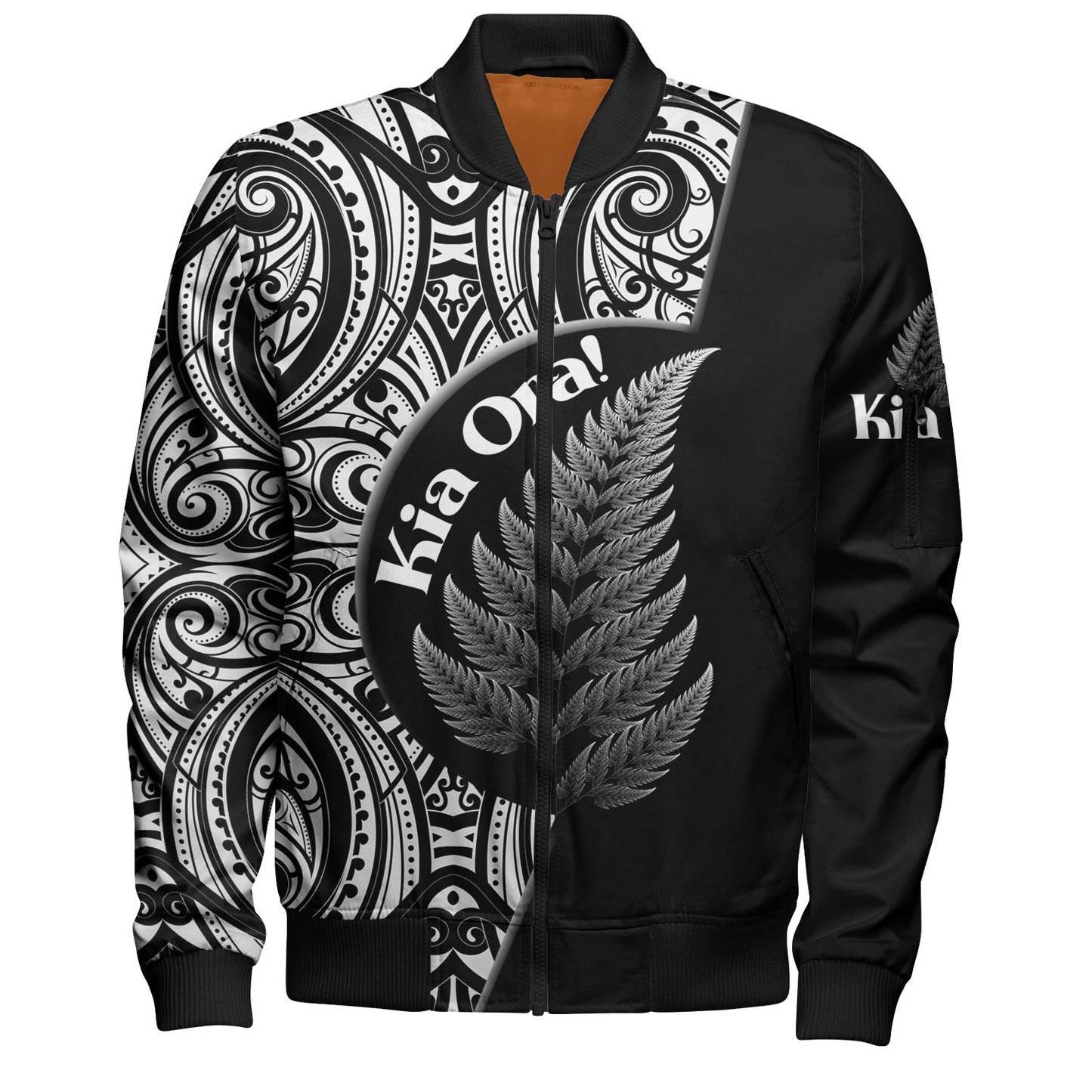New Zealand Custom Personalised Bomber Jacket Kia Ora Silver Ferns Style