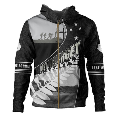 New Zealand Hoodie Lest We Forget Anzac Bay Beach