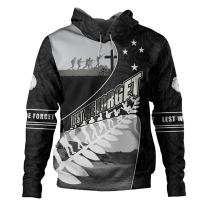 New Zealand Hoodie Lest We Forget Anzac Bay Beach