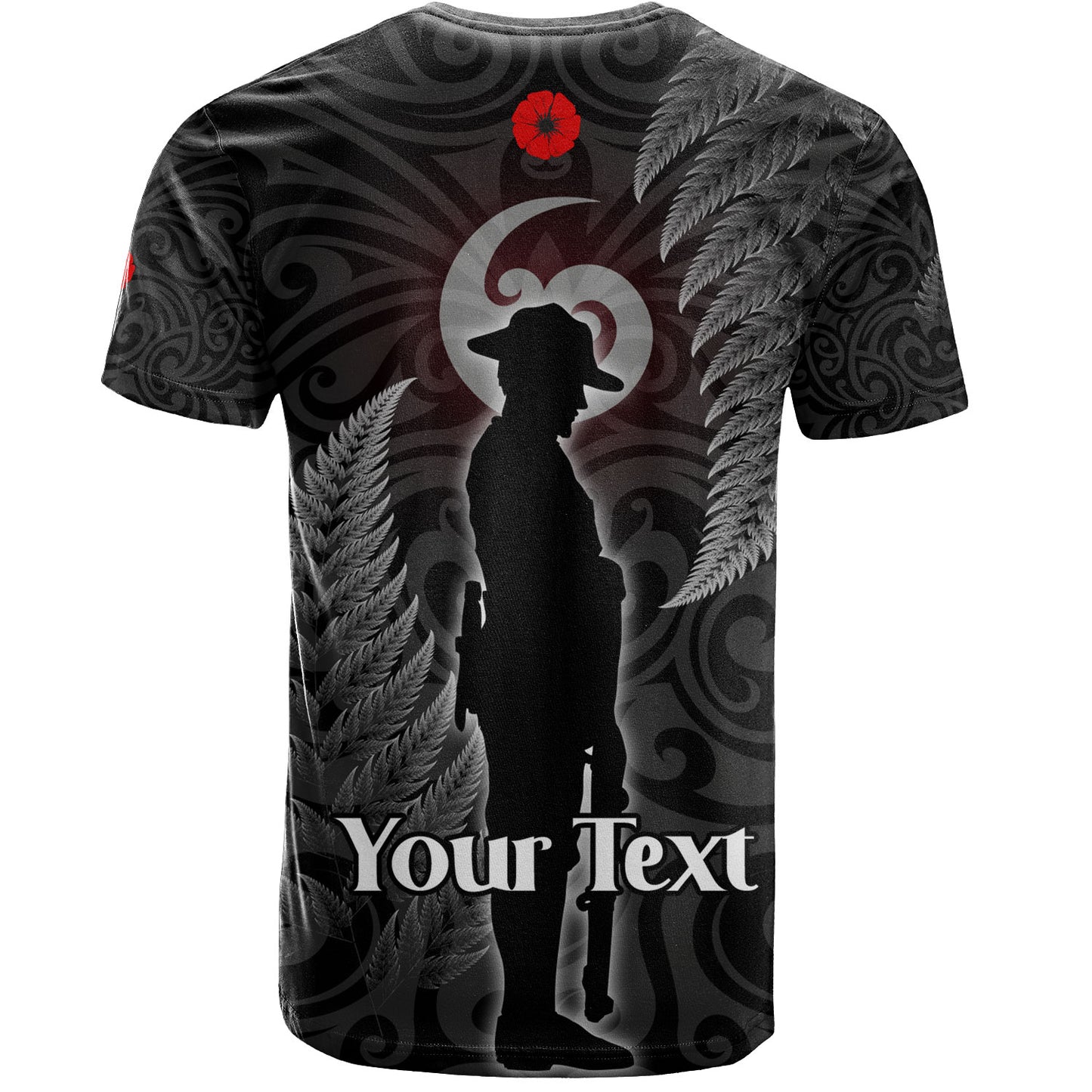 New Zealand Custom Personalised T-Shirt Lest We Forget Koru Maori Pattern