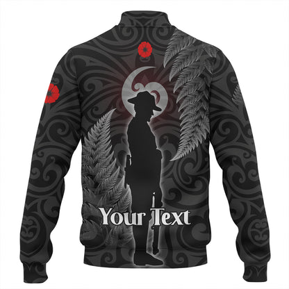 New Zealand Custom Personalised Baseball Jacket Lest We Forget Koru Maori Pattern