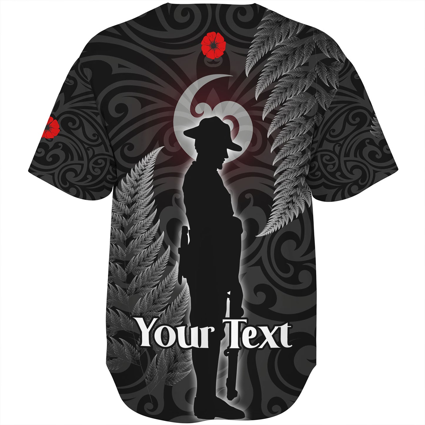 New Zealand Custom Personalised Baseball Shirt Lest We Forget Koru Maori Pattern