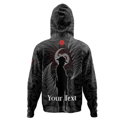 New Zealand Custom Personaliosed Hoodie Lest We Forget Koru Maori Pattern