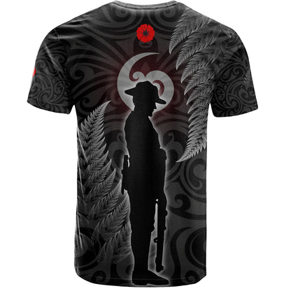 New Zealand Custom Personalised T-Shirt Lest We Forget Koru Maori Pattern