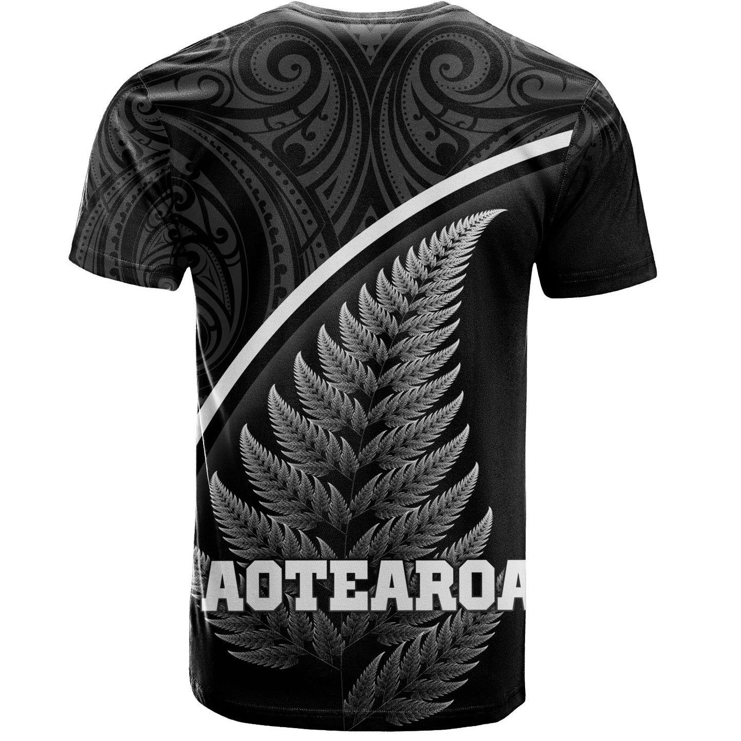 New Zealand Custom Personalised T-Shirt Maori Style Ethnic Curve Design