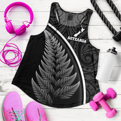 New Zealand Custom Personalised Women Tank Maori Style Ethnic Curve Design