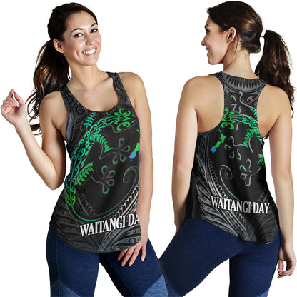 New Zealand Custom Personalised Women Tank Waitangi Day Ethnic Lizard Maori Patterns