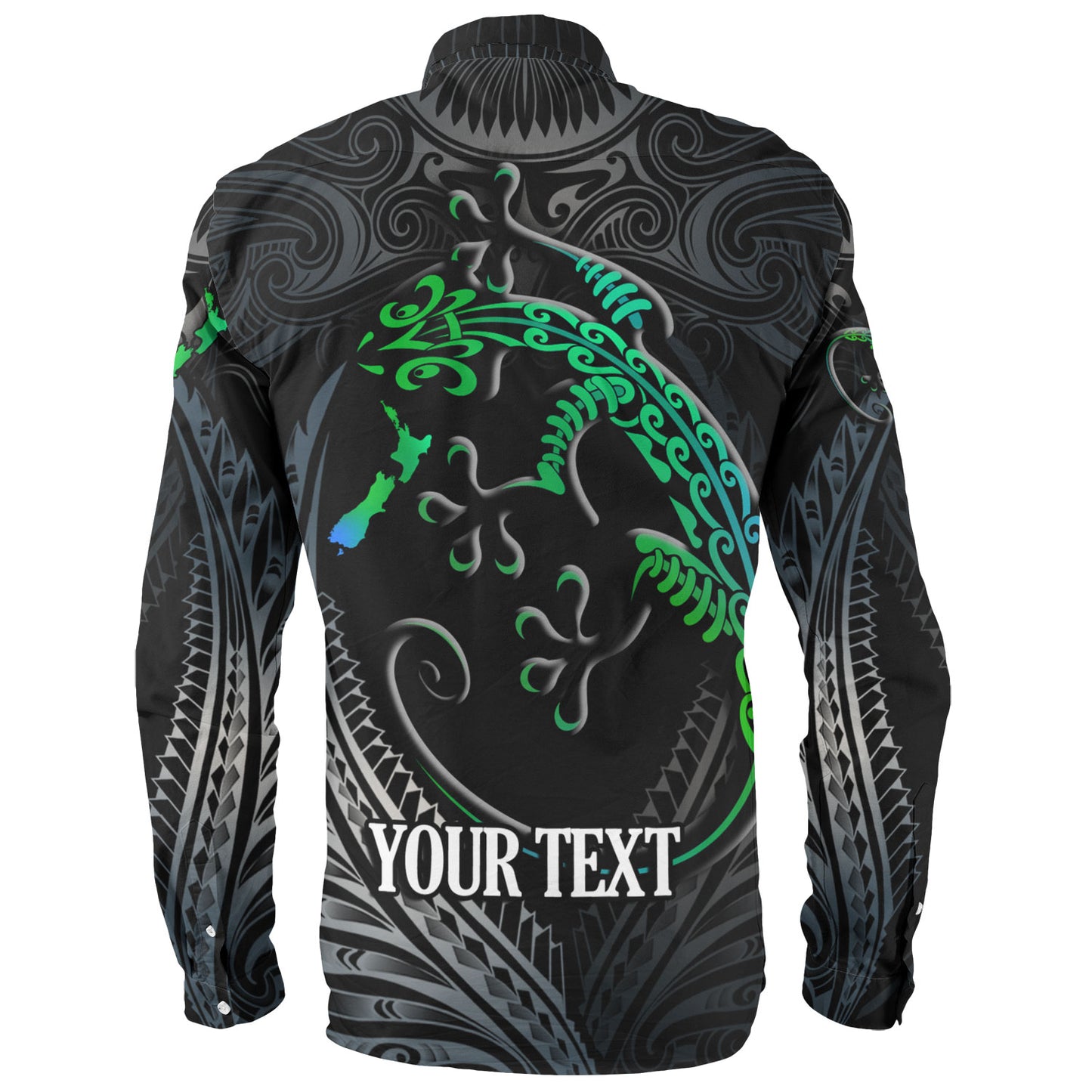 New Zealand Custom Personalised Long Sleeve Shirt Waitangi Day Ethnic Lizard Maori Patterns