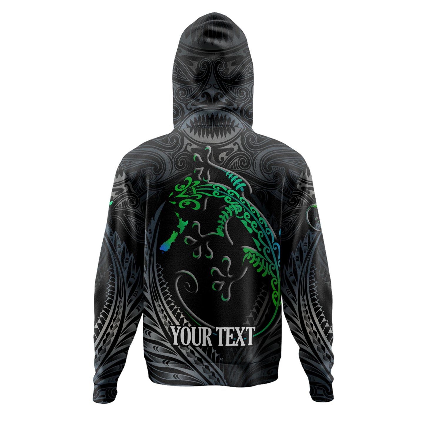 New Zealand Custom Personalised Hoodie Waitangi Day Ethnic Lizard Maori Patterns