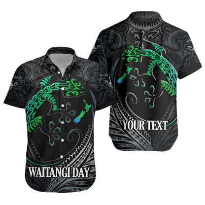 New Zealand Custom Personalised Short Sleeve Shirt Waitangi Day Ethnic Lizard Maori Patterns