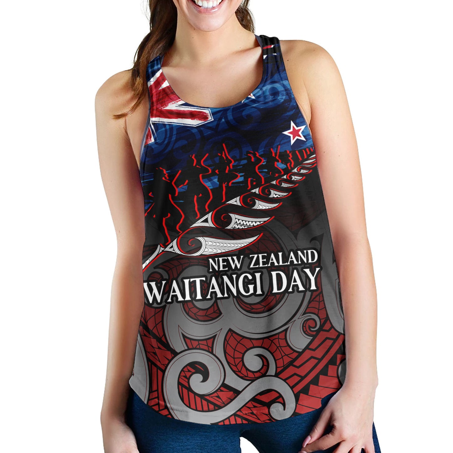 New Zealand Custom Personalised Women Tank Waitangi Day Maori Patterns