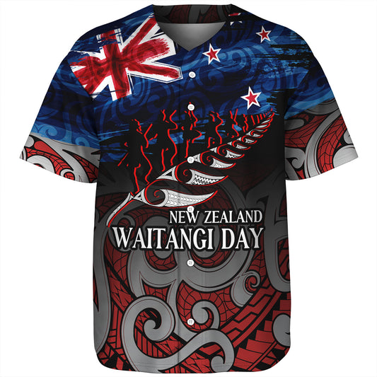 New Zealand Custom Personalised Baseball Shirt Waitangi Day Maori Patterns