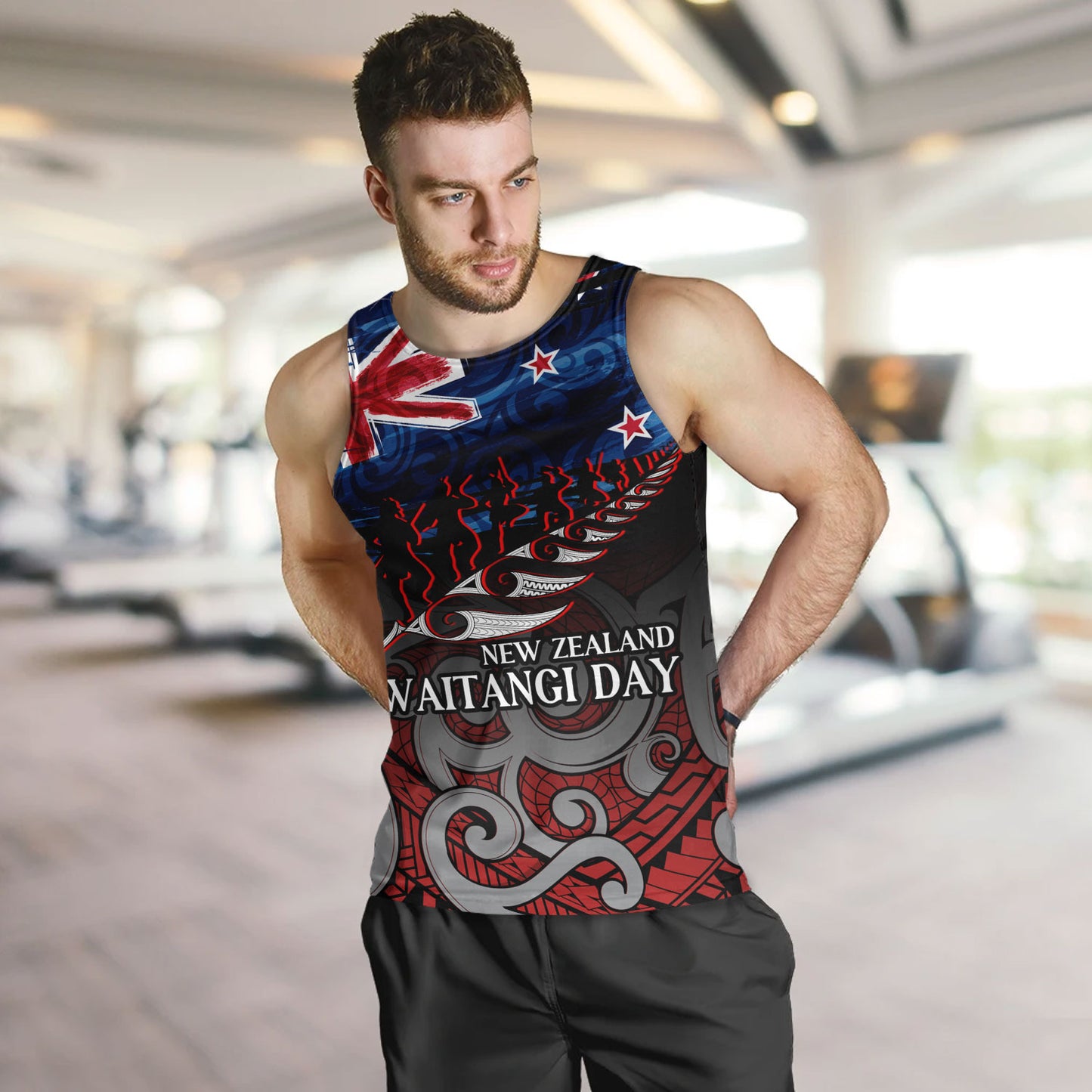 New Zealand Custom Personalised Tank Top Waitangi Day Maori Patterns