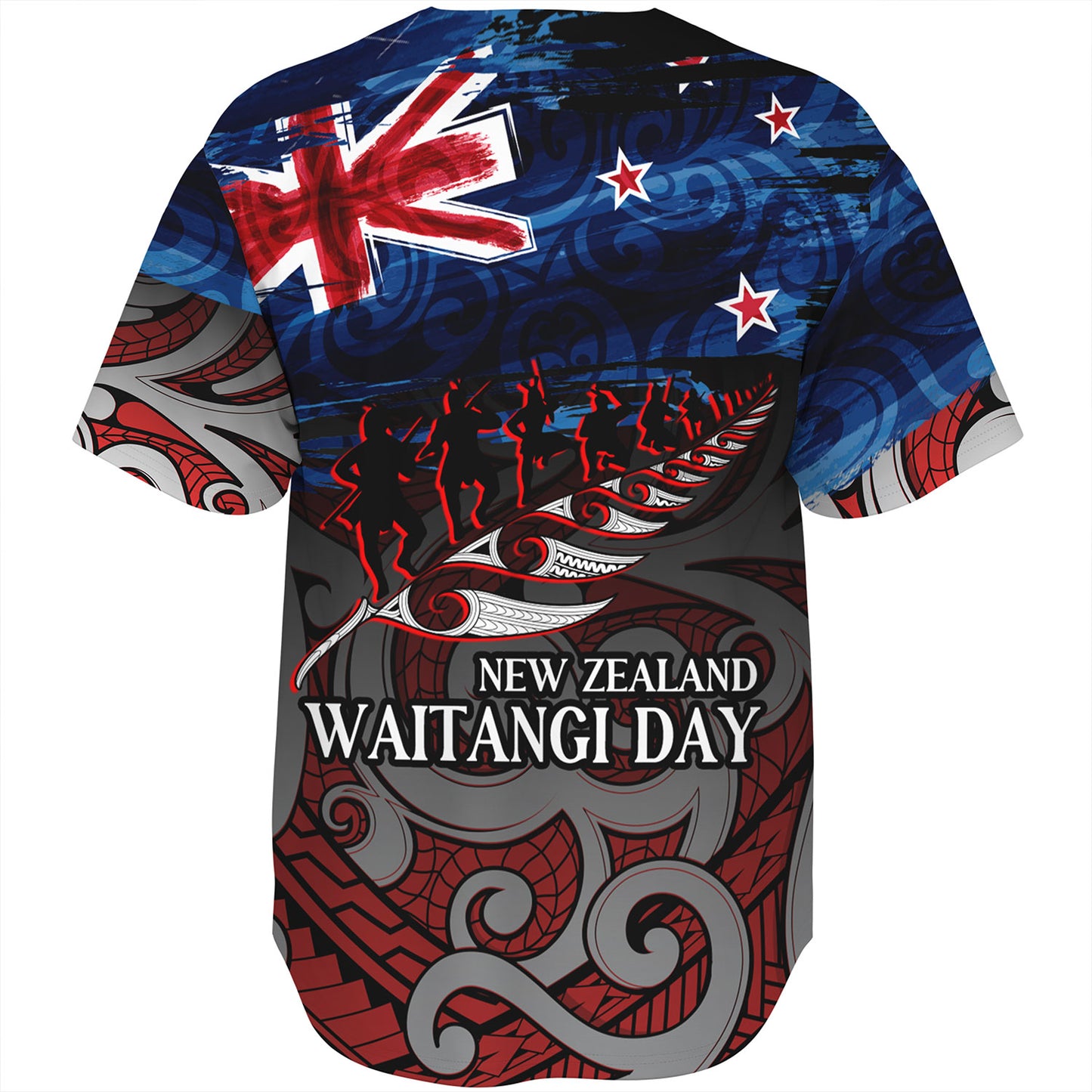 New Zealand Custom Personalised Baseball Shirt Waitangi Day Maori Patterns